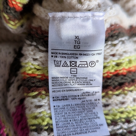 NWT Old Navy Open-Stitch Midi Skirt Crochet Multi Stripe Size XL - Picture 8 of 10